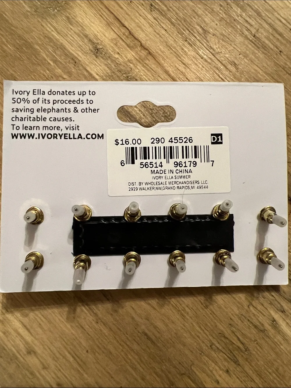 3/$18 ivory ella Kids 6-Pair Stud Earring Set Lot 2121